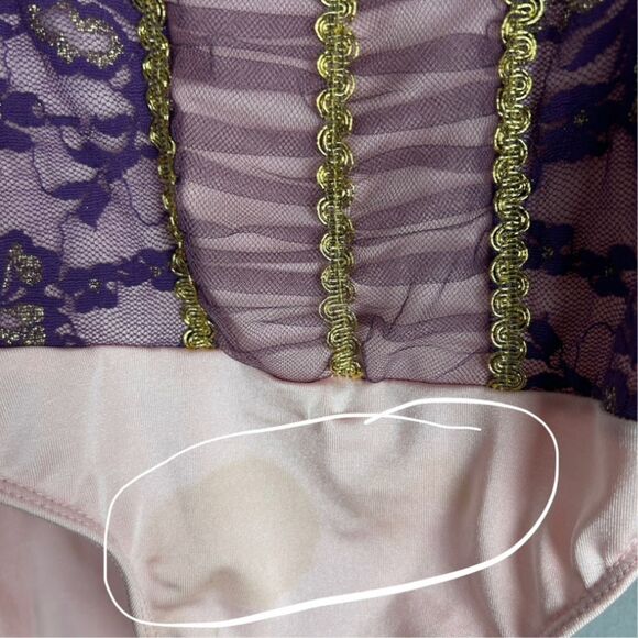 Ballet Leotard Adult Small Purple Lace Tulle Skirt Costume Headband Stage Dance - Picture 6 of 10